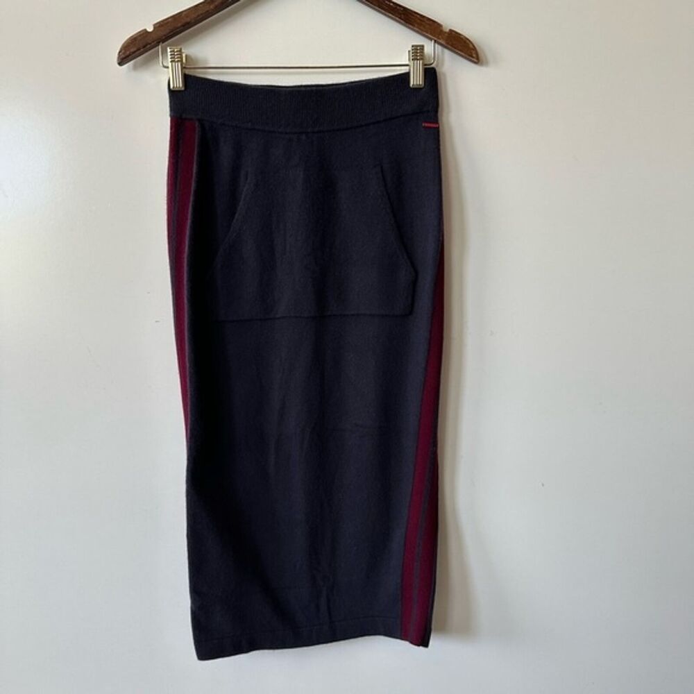 n:Philanthropy Tokyo Navy Blue Stripe Midi Skirt size Small - Picture 1 of 11
